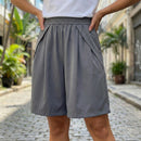 [Leve 4, Pague 2] Shorts Ayla Feminino em Poliéster e Elastano de Cintura Alta com Pregas Frontais e Cós Elástico