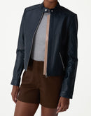 Jaqueta Couro Pelica Deluxe- Azul Marinho