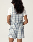 SHORTS FRENTE TRANSPASSADA DE ALFAIATARIA - AZUL