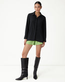 CAMISA MANGA LONGA BARRA RETA - PRETO