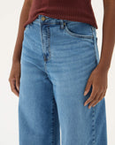 CALÇA JEANS WIDE LEG CINTURA ALTA - AZUL MÉDIO