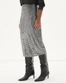 Saia Midi Tubo de Paetê - Prata