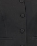 COLETE SLIM COM BOTÃO FORRADO ALFAIATARIA - PRETO