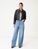 JAQUETA DE COURO DELUXE 2 BOLSOS - PRETO