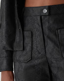 CALÇA RETA COBRA PU - PRETO