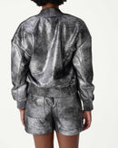 JAQUETA BOMBER METALIZADA - PRATA