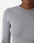 SUÉTER TRICOT GOLA CARECA - CINZA MESCLA