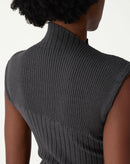 VESTIDO MIDI TRICOT RIB - CINZA MESCLA ESCURO