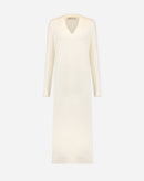 VESTIDO MÍDI TRICOT MANGA LONGA - OFF-WHITE