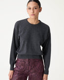 SUÉTER CASHMERE DELUXE GOLA CARECA - CINZA MESCLA ESCURO