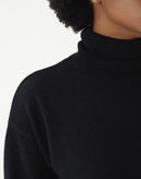 Suéter Cashmere Deluxe Gola Alta  - PRETO