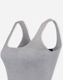 REGATA BÁSICA DECOTE U - CINZA MESCLA