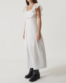 VESTIDO MIDI DE TRICOLINE - OFF-WHITE