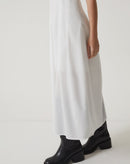 VESTIDO MIDI DE TRICOLINE - OFF-WHITE