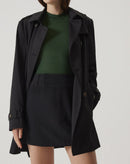 SAIA CURTA COM PASSANTES DE ALFAIATARIA - PRETO