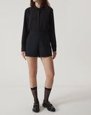 CAMISA MANGA LONGA BARRA ARREDONDADA - PRETO