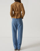 Calça Jeans Reta Cintura Alta - Azul Médio