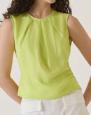 BLUSA COM PREGAS DE VISCOSE - VERDE