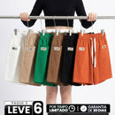 [Leve 6, Pague Só 3!] Short Naira Feminino em Linho Lavado, Algodão Soft de Frescor Absoluto com Cós Elástico Ajustável