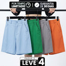 [Leve 4, Pague Só 2!] Short Luna Feminino em Linho e Viscose de Cintura Alta com Acabamento em Alfaiataria