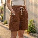 [Leve 6, Pague Só 3!] Short Naira Feminino em Linho Lavado, Algodão Soft de Frescor Absoluto com Cós Elástico Ajustável