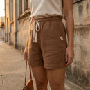 [Leve 6, Pague Só 3!] Short Naira Feminino em Linho Lavado, Algodão Soft de Frescor Absoluto com Cós Elástico Ajustável