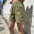 [Leve 4, Pague Só 2!] Short Amélia Feminino em Veludo Cotelê e Algodão de Cintura Alta com Cós Elástico Confortável