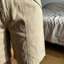 [Leve 5, Pague 3] Bermuda Viena Feminina em Linho e Algodão de Cintura Alta com Nervuras Frontais